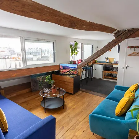 Appartement Moderne Artistique Sur Les Toits De Paris Vue Sur Notre-Dame Et La Seine-2